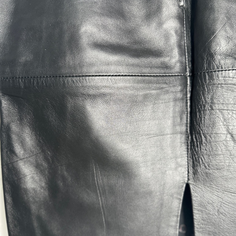 Chic Black genuine Leather Pencil Skirt size M/L Great condition - Picture 3 of 9